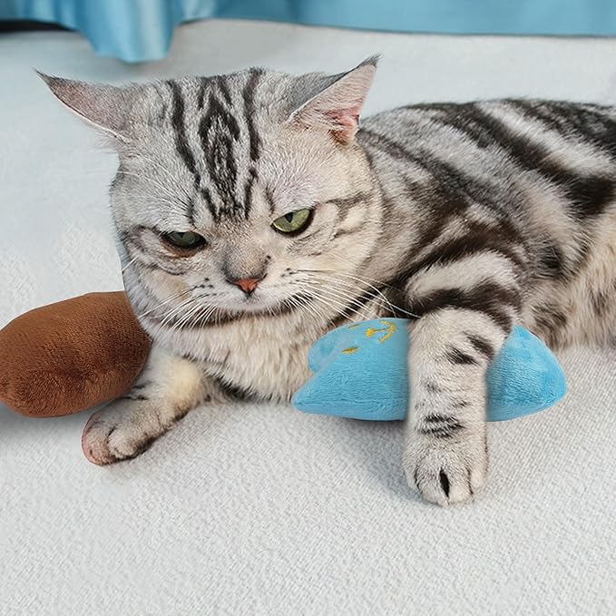 YAODHAOD Cat Catnip Toy, 3 Pcs Catnip Tooth Cleaning Toy, Interactive Cat Kicker Toy for Indoor Cats, Crinkle Sound Catnip Catnip Filled Toys (Crinkle Catnip Toys)