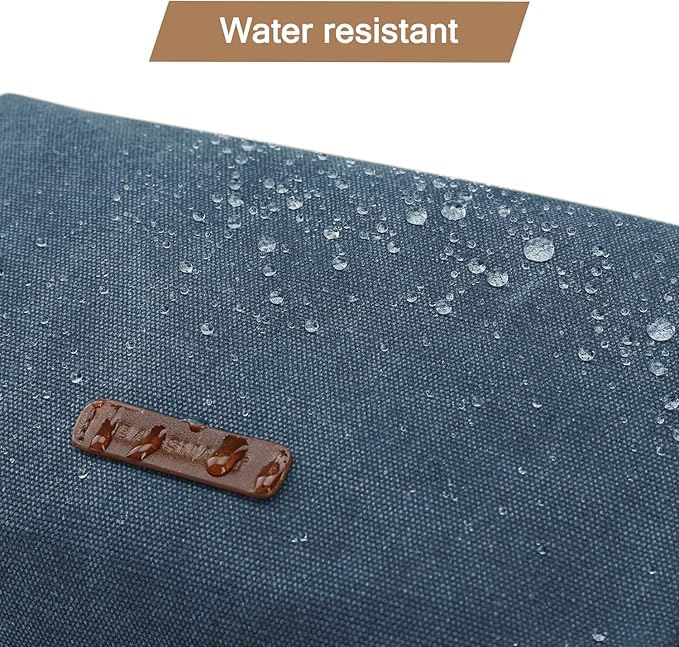 BAGSMART Toiletry Bag for Men, Canvas Travel Toiletry Organizer Dopp Kit Water-resistant Shaving Bag for Toiletries Accessories,Navy Blue-Medium