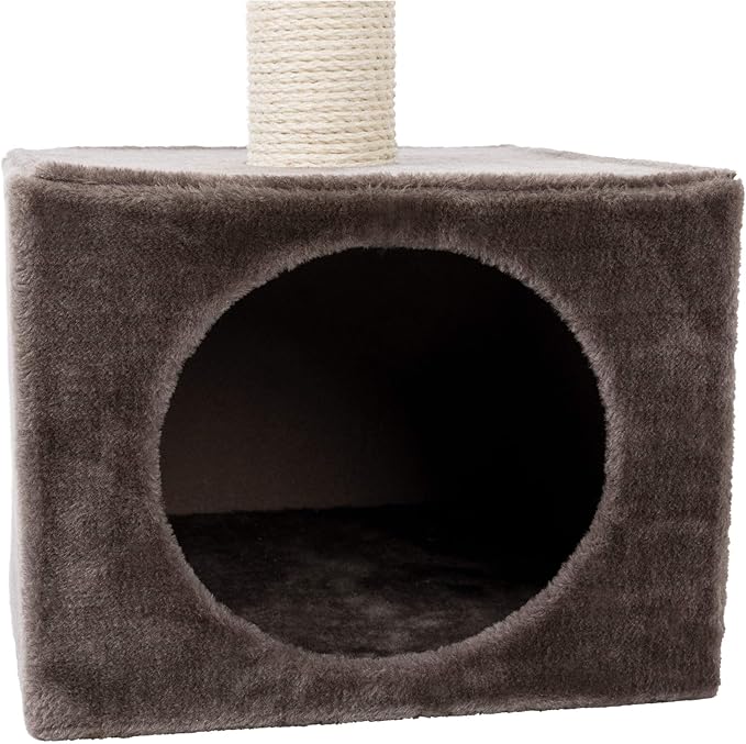 TRIXIE San Fernando Cat Tree with Scratching Posts, Condo, Dangling Cat Toy, 41.7-in Tall, Dark Gray