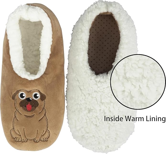 BenSorts Fuzzy Slipper Socks for Women Funny House Slippers with Grips