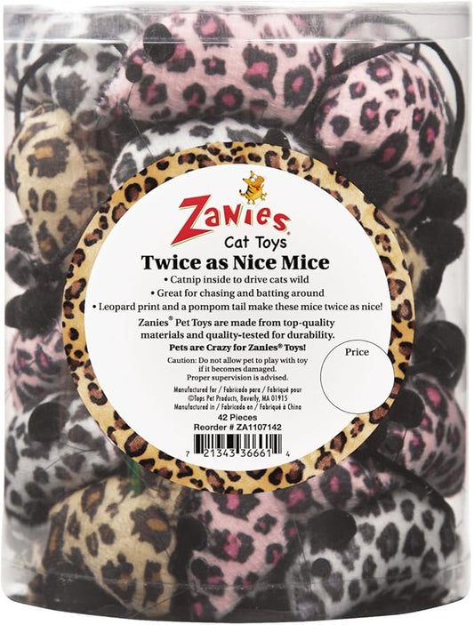 Zanies ZA11071 42 42-Piece Twice as Nice Mice Canister Set Toy