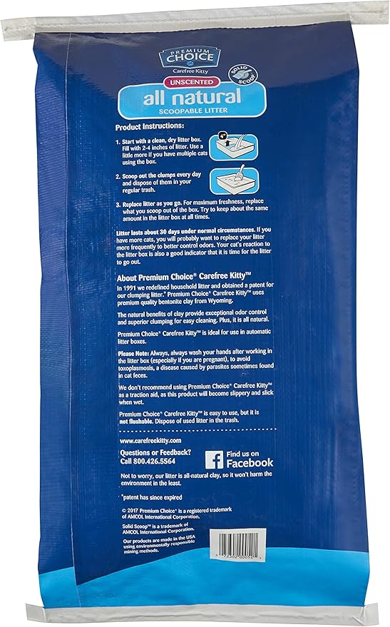Carefree Kitty Unscented All-Natural Clumping Cat Litter - 50lb Bag