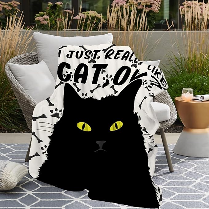 Black Cats Throw Blanket Super Soft Cozy Black Cat Blanket for Kid Adult Women Men Best Hallowen for Cat Mom Cat Lovers Cute Pet Cats Blanket for Couch Bed Sofa Dorm Home Decor(40"X30")