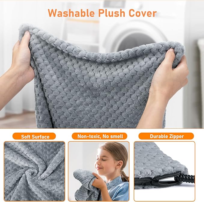 INVENHO Heated Dog Bed, Waterproof Adjustable Temperature Dog Cat Heating Pad with Timer, Indoor Pet Heating Pad for Cats Dogs Electric Pads for Dogs Cats, Pet Heated Pad (M: 28" x 16")