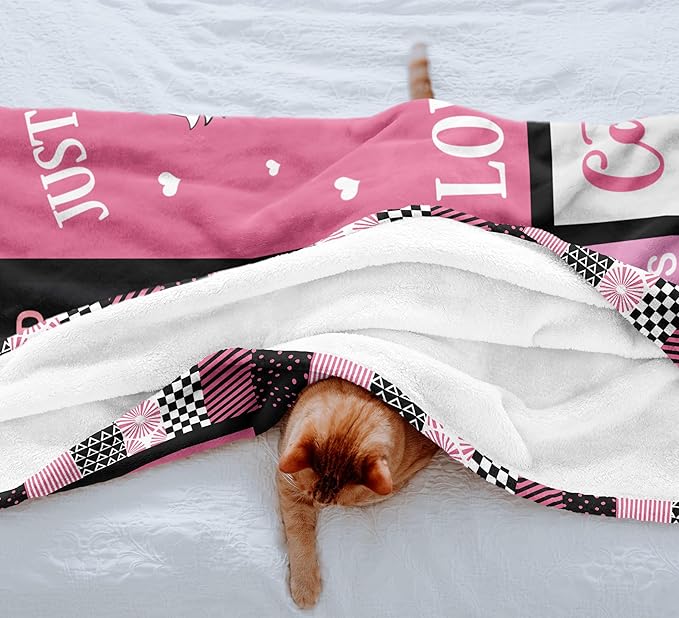 Cat Blanket Gifts 50"x60", Cat Gifts for Women, Cat Lover/Mom/Lady Gifts