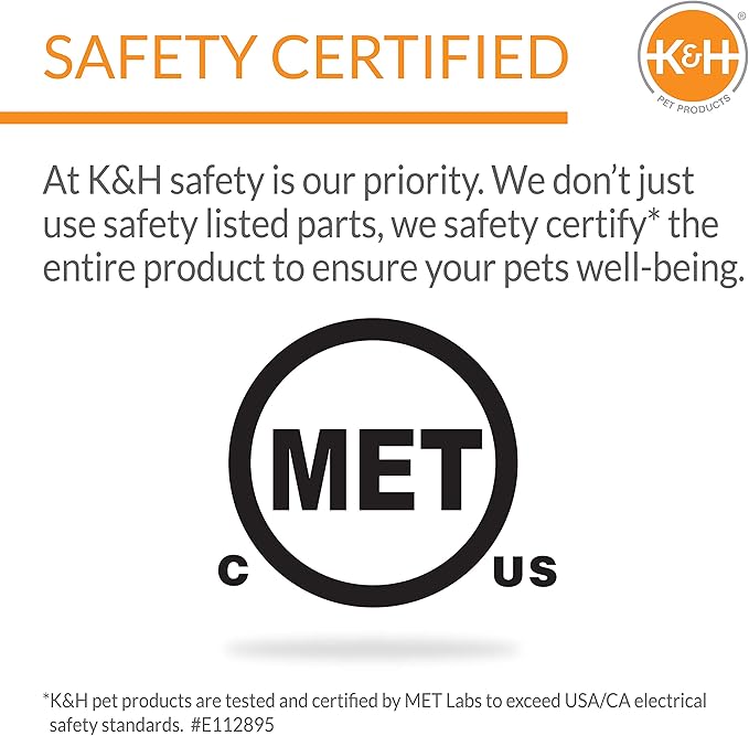 K&H Pet Products Heated Thermo-Kitty Fashion Splash Indoor Cat Bed, Orthopedic Foam Base Heated Bed for Large Cats with Removable Waterproof Heater, Mocha Large 16 X 22 Inches