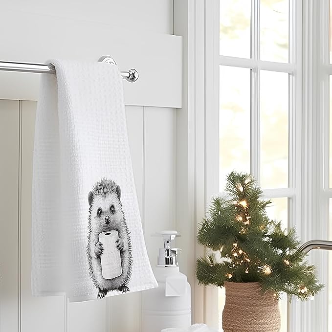 Hedgehog Hand Towels for Bathroom, Hedgehog Bathroom Hand Towels, Funny Hand Towels, Hedgehog Bathroom Decor, Hedgehog Gifts for Women Hedgehog Lovers, 16x24 Inch