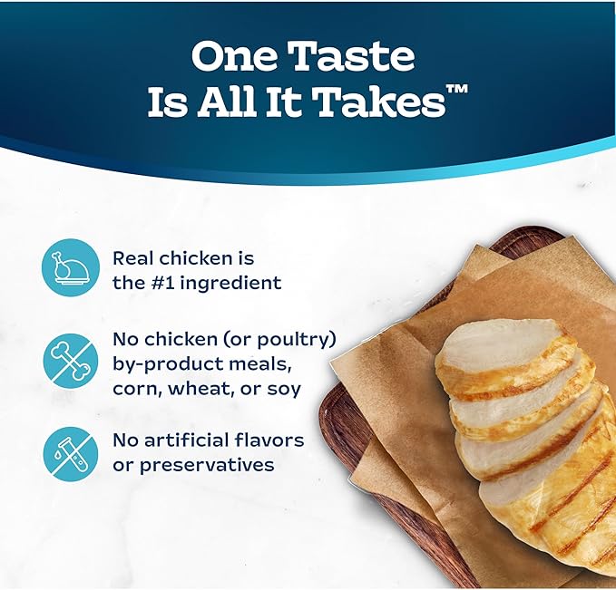 Blue Buffalo Tastefuls Wet Cat Food Paté for Mature Cats, Made with Natural Ingredients | Chicken Entrée, 3-oz. Can (24 count)