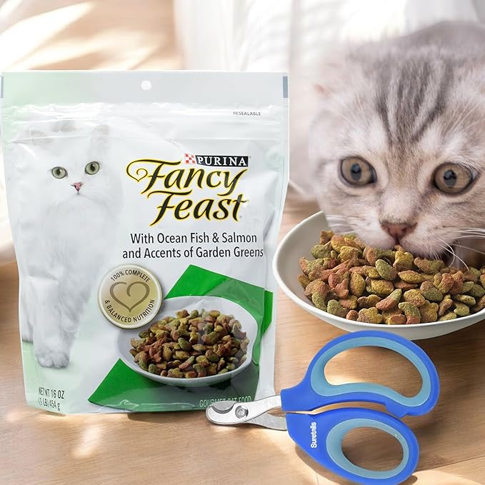 Bundle of Pet nail clipper - 10x65cm - 22g - Blue, and with Ocean Fish Salmon and Accents of Garden Greens Go, Pack of 2