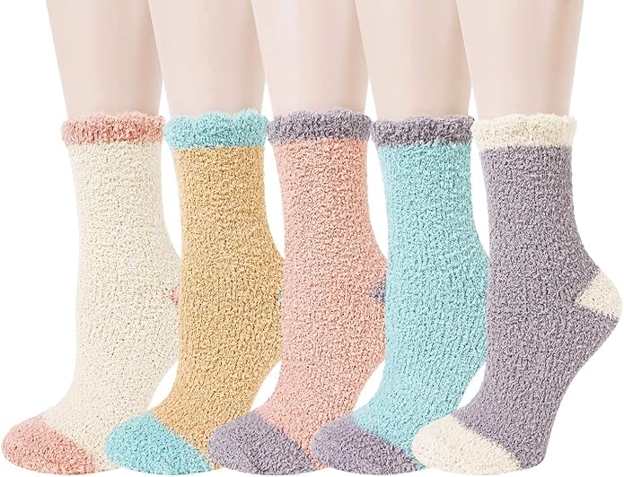 Benefeet Sox Cute Animal Fuzzy Socks for Women Girls Funny 3D Animal Cozy Socks Fluffy Slipper Socks Plush Comfy Soft Socks