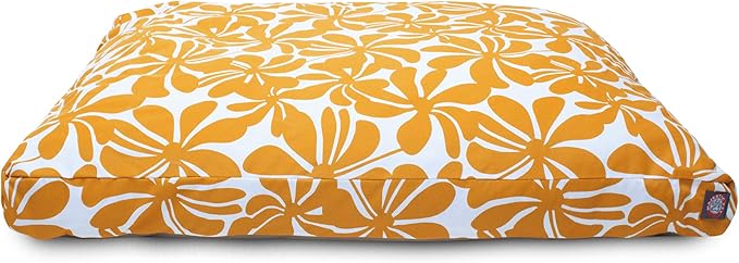 Yellow Plantation Extra Large Rectangle Indoor Outdoor Pet Dog Bed With Removable Washable Cover By Majestic Pet Products