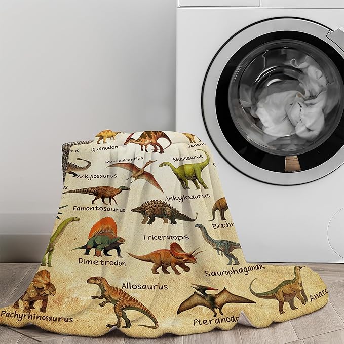 Dinosaur Blanket for Kids, Educational Gifts for Dinosaur Lovers Children Boy Girl, Jurassic World Dinosaurs Throw Blanket Ultra-Soft Skin-Friendly for Sofa Bed Home Dino Room Decor 50 * 40in