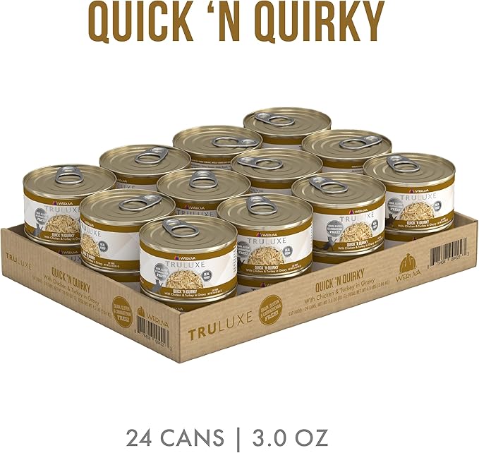 Weruva Truluxe Cat Food, Quick 'N Quirky with Chicken & Turkey in Gravy, 3Oz Can (Pack of 24)