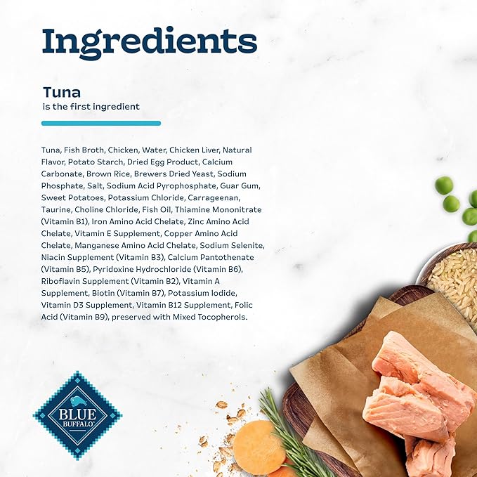 Blue Buffalo Tastefuls Savory Singles Natural Wet Cat Food in Gravy, 2.6-oz. Twin-Pack Tray, Tuna Entreé (24 count)