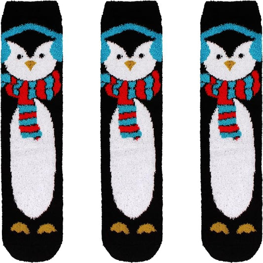 BambooMN Women's Super Soft Warm Microfiber Fuzzy Cozy Animal Socks or Christmas Winter Animal Socks, Value Pack