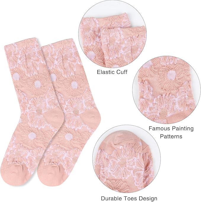 Benefeet Sox Womens Novelty Funny Crew Socks Girls Cute Animal Colorful Floral Patterned Silly Funky Casual Cotton Socks