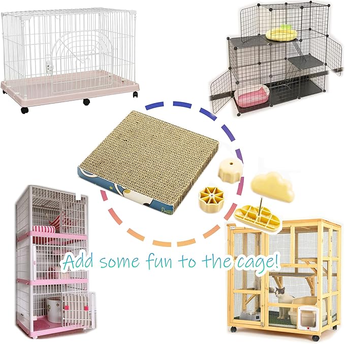 Cat Scratching Post for Cage, Cage Wall Mounted Cat Scratcher, Cardboard Scratcher, SCRC-40X30