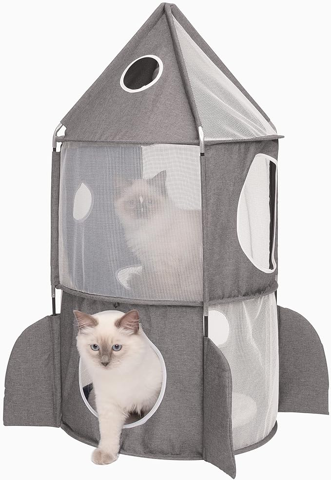 Catit Vesper Rocket Cat Tower, Grey, 42002, Blue