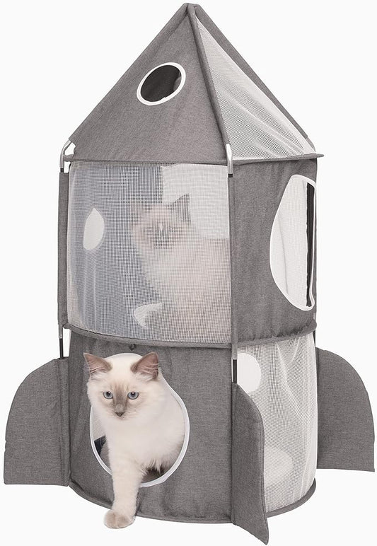 Catit Vesper Rocket Cat Tower, Grey, 42002, Blue