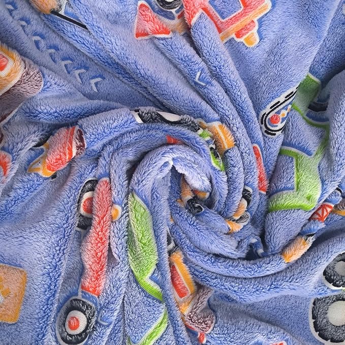 Tractor Blanket for Boys, Glow in The Dark Truck Blanket for Kids, Fleece Construction Toddler Birthday Gifts for Birthday Christmas Valentine's Day 50"×60"