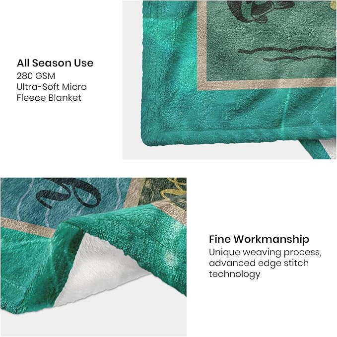 Fishing Gifts for Men Throw Blanket 50"X60", Funny Fishing Gift for Fisherman