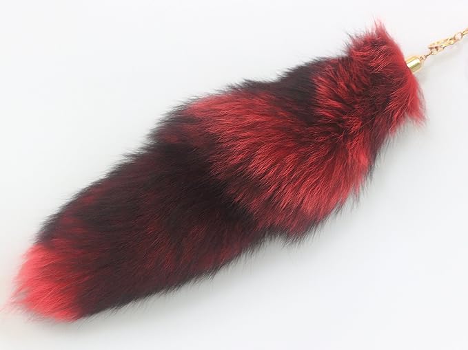 Fosrion Real Fox Tail Fur Hair Cat Bites Hunting Playing Toy (Tanned Red, Only Tail)