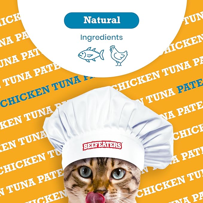 Beefeaters Cat Treats - Chicken Tuna Pate 5.5oz, Case of 24 | Complete Wet Cat Food, Essential Vitamins & Taurine, No Artificial Additives | Training Treats | Supports Immune System & Eye Health