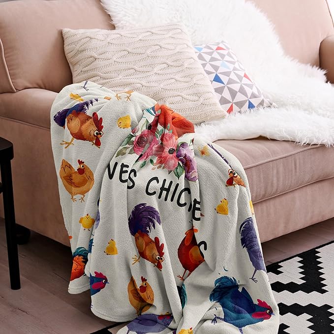 Chicken Gifts Blanket, Chicken Gifts for Women Girls, Just a Girl Who Loves Chickens, Best Gift Ideas for Chick Lover Blanket 40"X50"