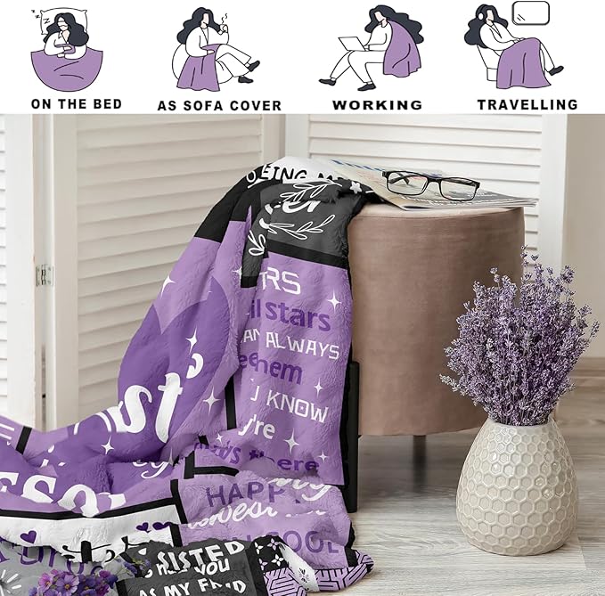 Sister Gifts for Women Girls, Sisters Birthday Gift Ideas from Sis, Christmas/Birthday Gifts for Sisters Throw Blanket 60"x50"