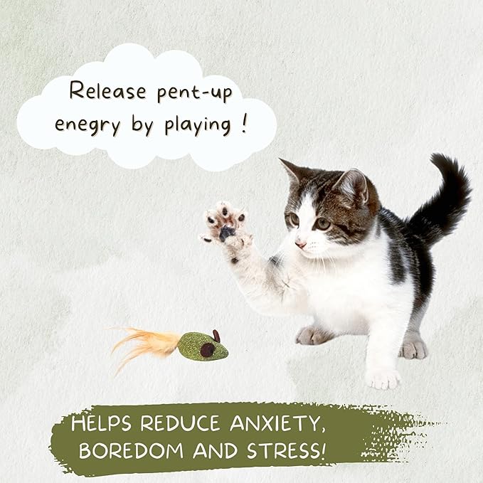 Mouse Toys for Cats, Ideal Catnip Mice to Stimulate Cat Exercising and Interacting, Valued Combo 3 Pieces of Catnip Toys with Natural Catnip for a Happy Cat