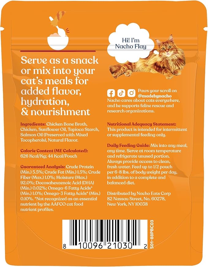 Made by Nacho Homestyle Bone Broth with Cage-Free Chicken Shreds for Extra Hydration, Limited-Ingredient - 24ct