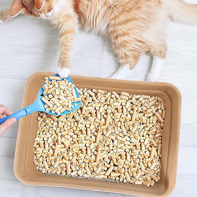 8 Pack Disposable Cat Litter Boxes Large, Portable Paper Cat Litter Tray, Recycled Cat Travel Litter Box for Cats, Rabbit, Hamster(16.7 x 12.7 x 4 Inch)