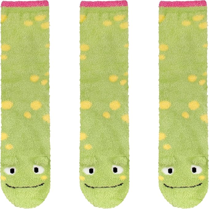 BambooMN Super Soft Warm Cute Furry Animal Non-Slip Fuzzy Cozy Fluffly Crew Winter Home Socks, Value Pack