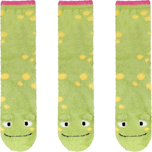 BambooMN Super Soft Warm Cute Furry Animal Non-Slip Fuzzy Cozy Fluffly Crew Winter Home Socks, Value Pack