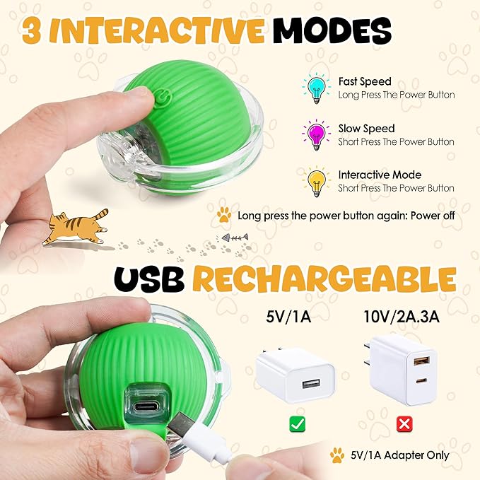 Cat Toys for Bored Indoor Adult Cats, 3rd Gen Interactive Cat Toy, Fast Rolling Ball in Play Mat, Cat Enrichment Toys for Indoor Cats, Hide and Seek Mouse Catching Game, Kitten Toys