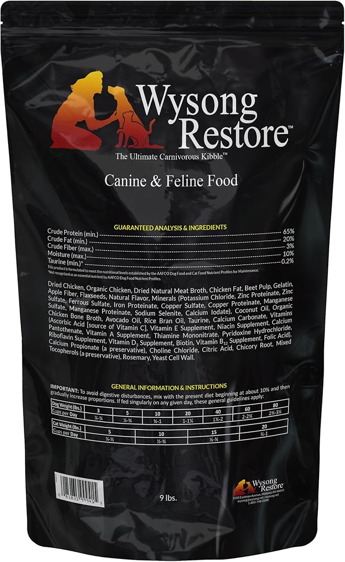 Wysong Restore Canine and Feline Food 9-lb Bag