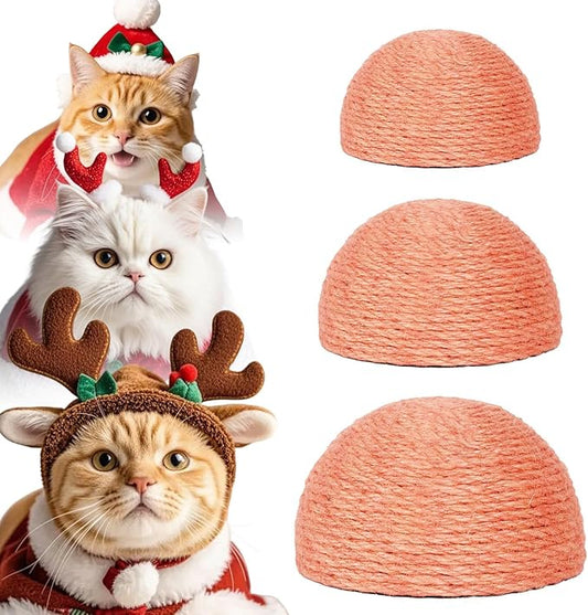 PowerKing Mushroom Cat Scratching Head Replacement - Natural Sisal Refill Parts with M8 Screws - Durable, Safe, and Decorative - Fits Most Scratching Posts Refurbishment (Pink)