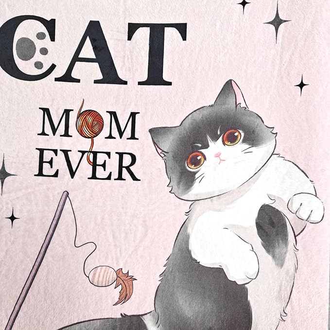 Sviuse Cat Blanket Soft Flannel Fleece Blankets with Cute Cats Pattern, Cozy and Warm Throw for Bed, Sofa, or Gift for Cat Lovers Girls, Women, Kids (Cat 10, 50" X 60")