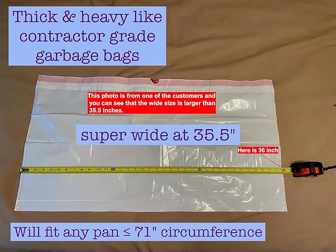 10 Count Litter Box Liners Jumbo, Heavy Duty Cat Litter Box Liners: Tear & Leak Resistant - Drawstring Close - Size: 36 * 19 Inch (10 Count Unscented)