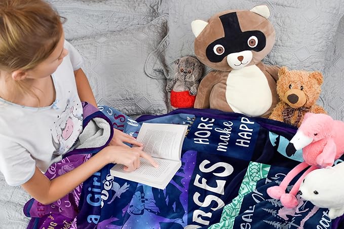 Horse Gifts for Girls Women Blanket 50"x60", Cowgirl Equestrian Gifts Stuff Equipment for Horse Lovers for Birthday/Christmas Throw Blanket