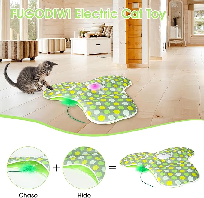 Cat Toys for Indoor Cats, Interactive Cat Toys for Kitten, Chirping & Motion Activate Automatic cat Toys, Cat Hunting Game Hide and Seek for Bored Adult Cats