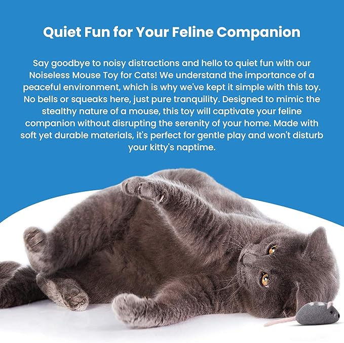 Wool Cat Mouse Toys – 4-Pack Handmade Felt Mice Without Catnip for Indoor Cats, Unique Cat Toys for Hours of Engaging Playtime Fun