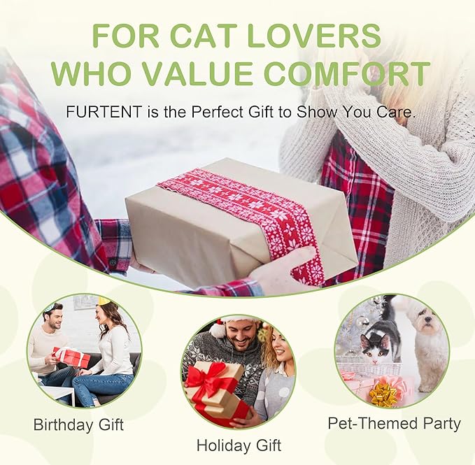 Cat Tunnel Bed, Collapsible Peekaboo Pet Cave Indoor for Multiple Kittens and Rabbits to Play, Sturdy and Scratch Resistant - Cat Interactive Toys, Removable Washable Soft Cushion (Gray, No Door)