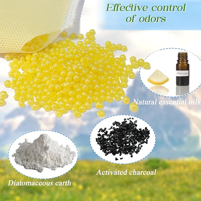 12 Pack Odor Remover Refills Compatible with Whisker OdorTrap Pod, Cat Toilet Odor Eliminates Deodorant for Litter-Robot and Traditional Litter Boxes, Litter Deodorizer (Lemon)