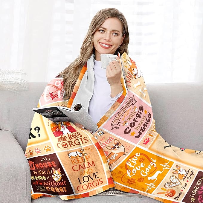 Corgi Blanket Gifts for Girls Women, Corgis Gift for Corgi Lovers Room Decor, Corgis Throw Blanket 50" x 40"