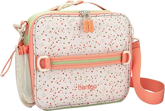 Bentgo Kids Lunch Bag (Whimsy & Wonder Collection) - Durable, Double-Insulated Lunch Bag for Kids 3+; Holds Lunch Box/Water Bottle/Snacks; Water-Resistant Fabric & Zip Pockets (Geo Speckle)