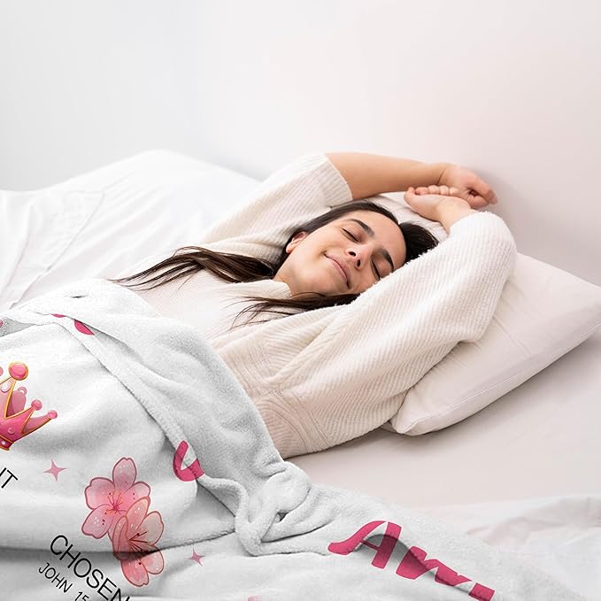 CIUGOIG Christian Gifts for Girl, God Says I Am Princess Blanket 50"x60", Inspirational Religious Birthday Gifts for Princess Lover Bible Verse Blanket, Princess Gifts, Christian Princess Gifts