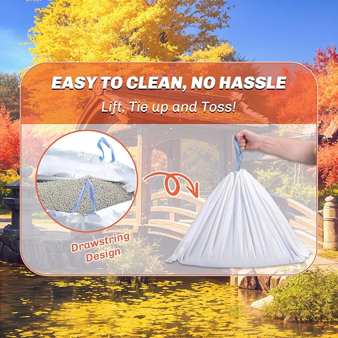 45-Pack KYOYA Litter Box Liners - Heavy Duty, Large, Tear Resistant Cat Litter Liners - Drawstring Cat Litter Bags Liners - Jumbo, Unscented