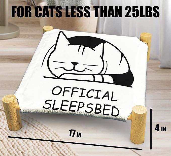 Cozy Official Sleepsbed Cat Beds, Wooden Hammock Bed for Indoor Cats, All Seasons Comfort, Cat Bed Also Suitable for Small Dogs, Pet Beds