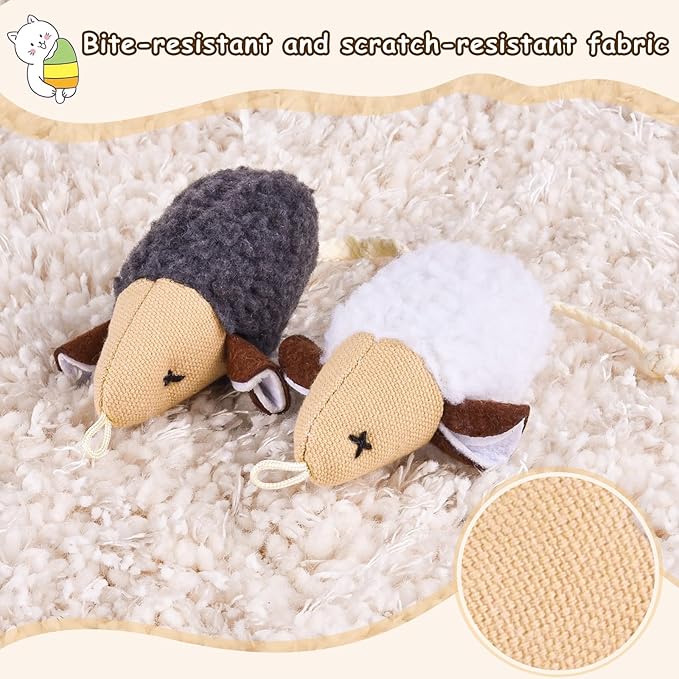 ORSDA Cat Toys, Cat Mouse Toy for Indoor Cats, Replacement Cat Teaser Toys, Interative Cat Toy for Cats with Bell, Cat Feather Toy for Cats to Chase and Exercise